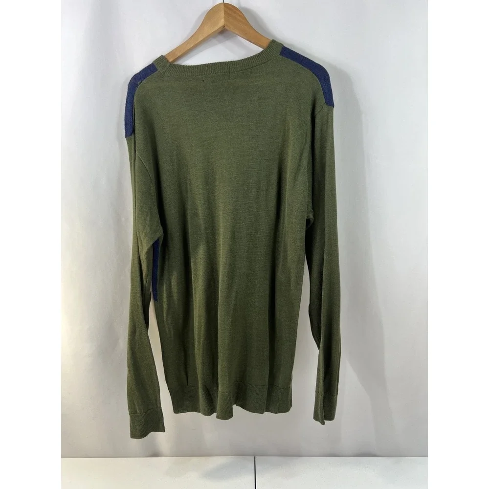 NWOT LINEA UOMO Green & Blue Lightweight Wool Blend Sweater Size‎ XL
